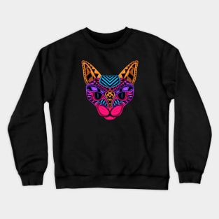 Black Neon Cat Crewneck Sweatshirt